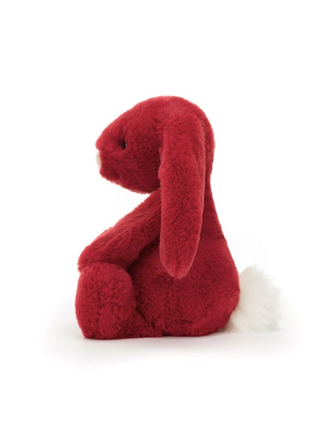 Jellycat Bashful Luxe Bunny Scarlett Plush Soft Toy 31cm Luxury Stuffed Animal Red Bunny Gift for Kids Babies Collectible Teddy - Image 3